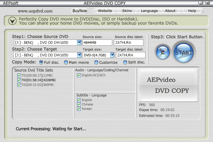 AEPvideo DVD COPY screen shot